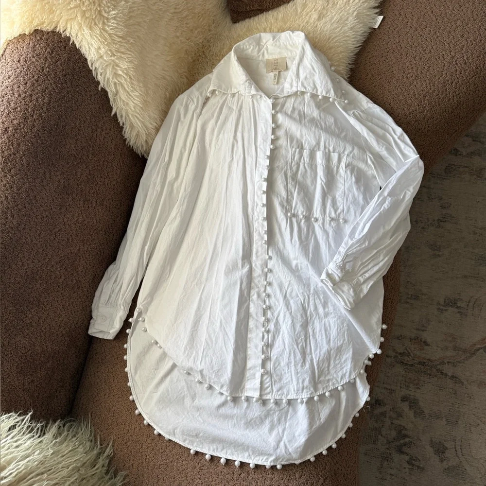Anthropologie MeMeMe Pearled Oversized Top